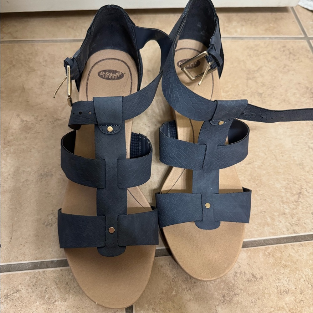 Blue Dr Scholls Wedges - great condition!